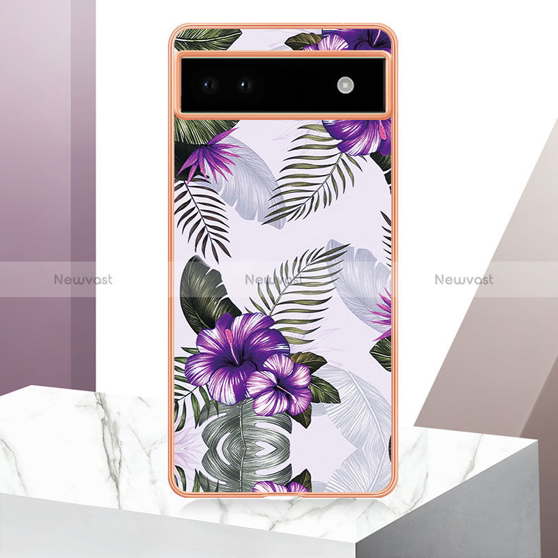 Silicone Candy Rubber Gel Fashionable Pattern Soft Case Cover Y04B for Google Pixel 6a 5G Purple