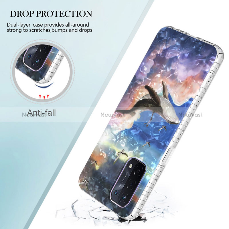 Silicone Candy Rubber Gel Fashionable Pattern Soft Case Cover Y04B for Oppo A54 5G