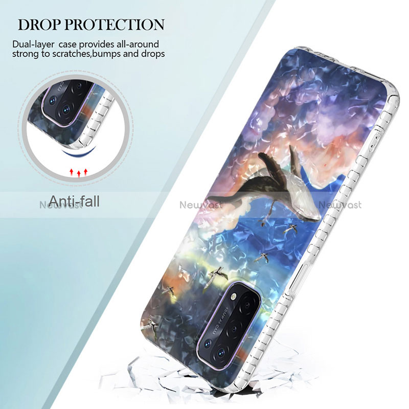 Silicone Candy Rubber Gel Fashionable Pattern Soft Case Cover Y04B for Oppo A74 5G