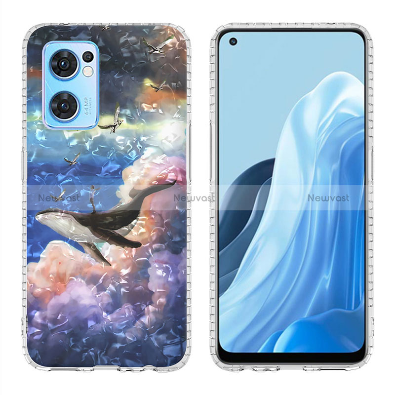 Silicone Candy Rubber Gel Fashionable Pattern Soft Case Cover Y04B for Oppo Reno7 5G