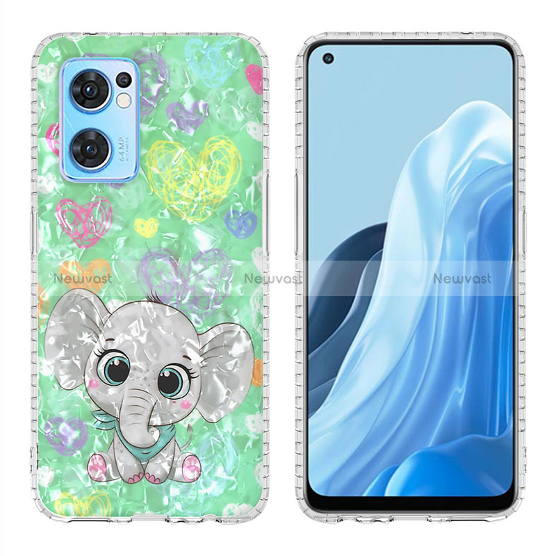 Silicone Candy Rubber Gel Fashionable Pattern Soft Case Cover Y04B for Oppo Reno7 5G