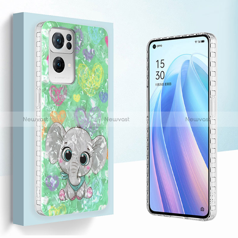 Silicone Candy Rubber Gel Fashionable Pattern Soft Case Cover Y04B for Oppo Reno7 Pro 5G