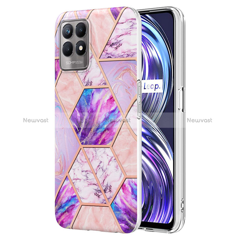 Silicone Candy Rubber Gel Fashionable Pattern Soft Case Cover Y04B for Realme 8i Clove Purple