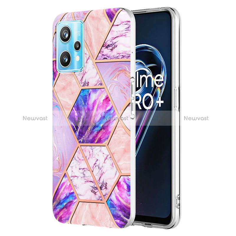 Silicone Candy Rubber Gel Fashionable Pattern Soft Case Cover Y04B for Realme 9 Pro 5G Clove Purple