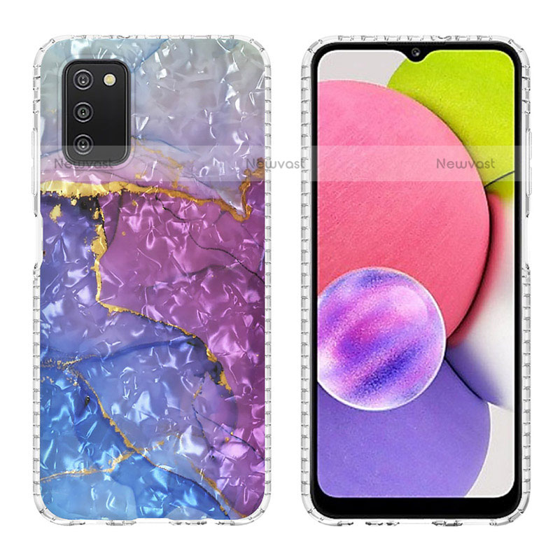 Silicone Candy Rubber Gel Fashionable Pattern Soft Case Cover Y04B for Samsung Galaxy A02s Purple