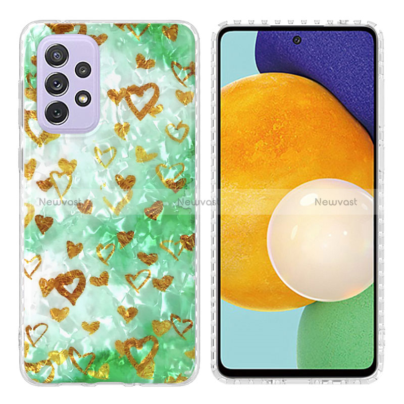 Silicone Candy Rubber Gel Fashionable Pattern Soft Case Cover Y04B for Samsung Galaxy A13 4G Matcha Green