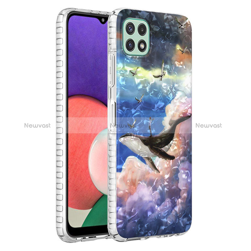 Silicone Candy Rubber Gel Fashionable Pattern Soft Case Cover Y04B for Samsung Galaxy A22 5G