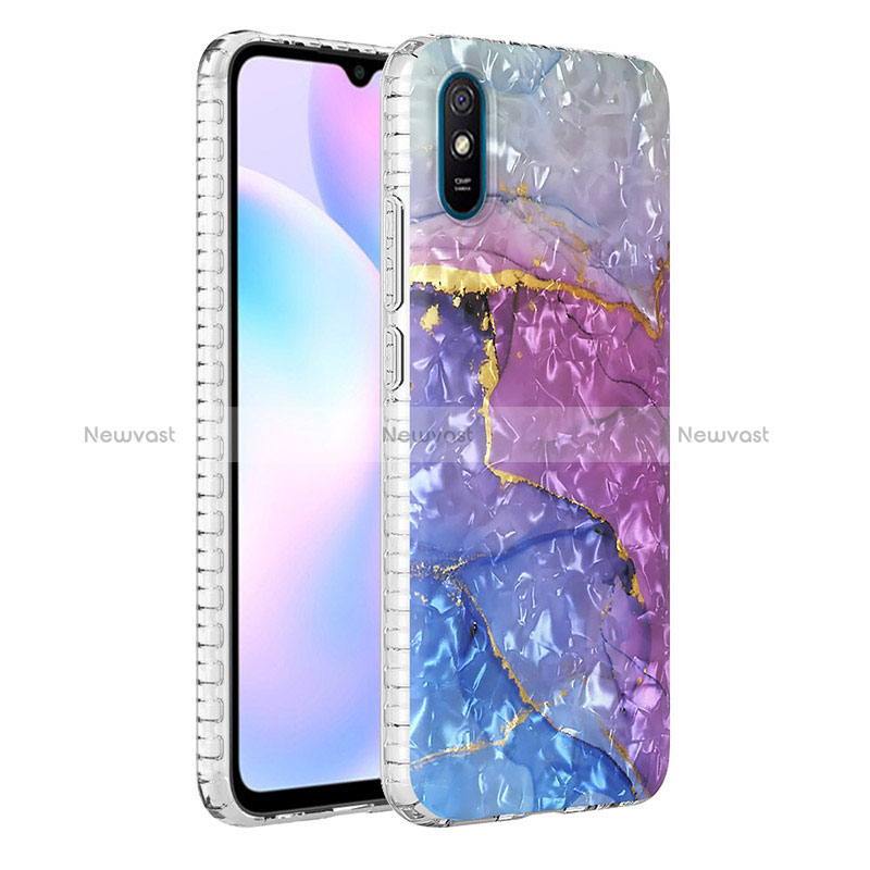 Silicone Candy Rubber Gel Fashionable Pattern Soft Case Cover Y04B for Xiaomi Redmi 9i Purple