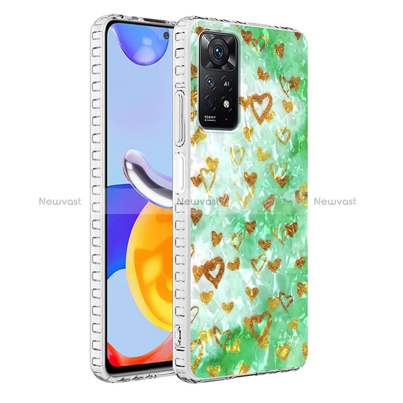 Silicone Candy Rubber Gel Fashionable Pattern Soft Case Cover Y04B for Xiaomi Redmi Note 11 Pro 4G Green