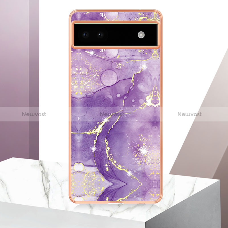 Silicone Candy Rubber Gel Fashionable Pattern Soft Case Cover Y05B for Google Pixel 6a 5G Purple