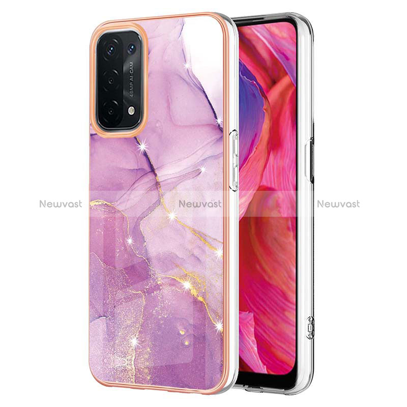Silicone Candy Rubber Gel Fashionable Pattern Soft Case Cover Y05B for Oppo A74 5G Clove Purple