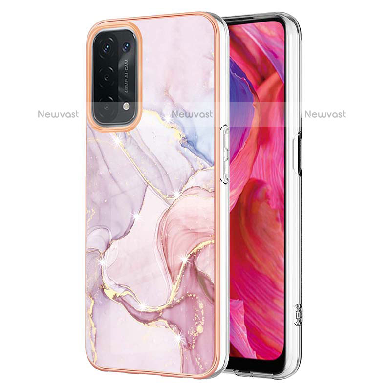 Silicone Candy Rubber Gel Fashionable Pattern Soft Case Cover Y05B for Oppo A93 5G Pink