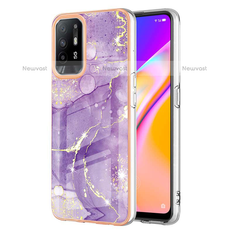 Silicone Candy Rubber Gel Fashionable Pattern Soft Case Cover Y05B for Oppo A94 5G Purple