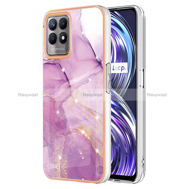 Silicone Candy Rubber Gel Fashionable Pattern Soft Case Cover Y05B for Realme 8i Clove Purple