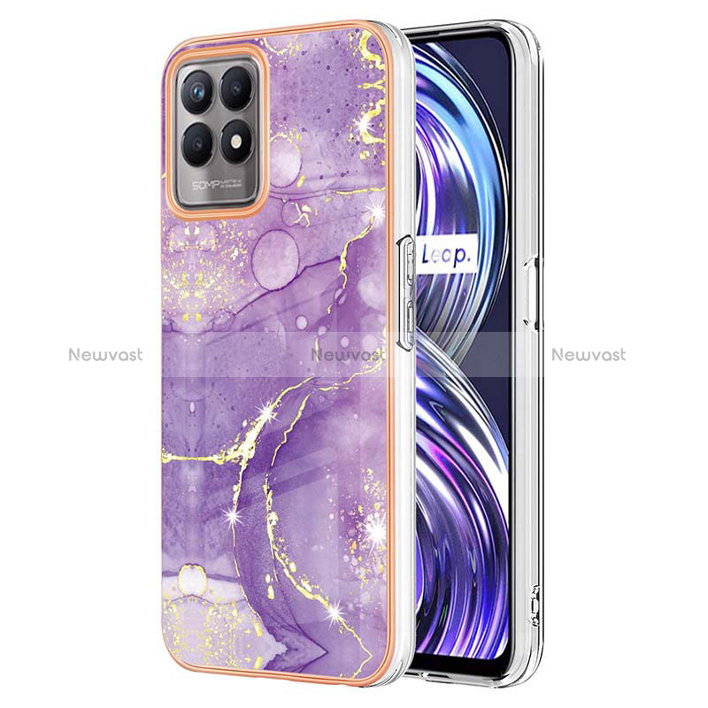 Silicone Candy Rubber Gel Fashionable Pattern Soft Case Cover Y05B for Realme Narzo 50 4G Purple