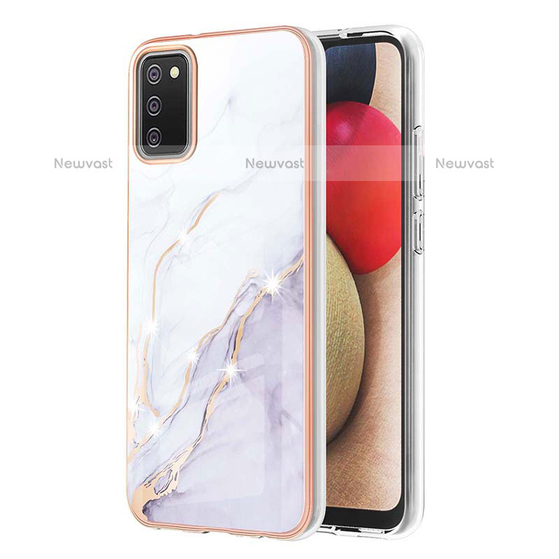 Silicone Candy Rubber Gel Fashionable Pattern Soft Case Cover Y05B for Samsung Galaxy A02s White