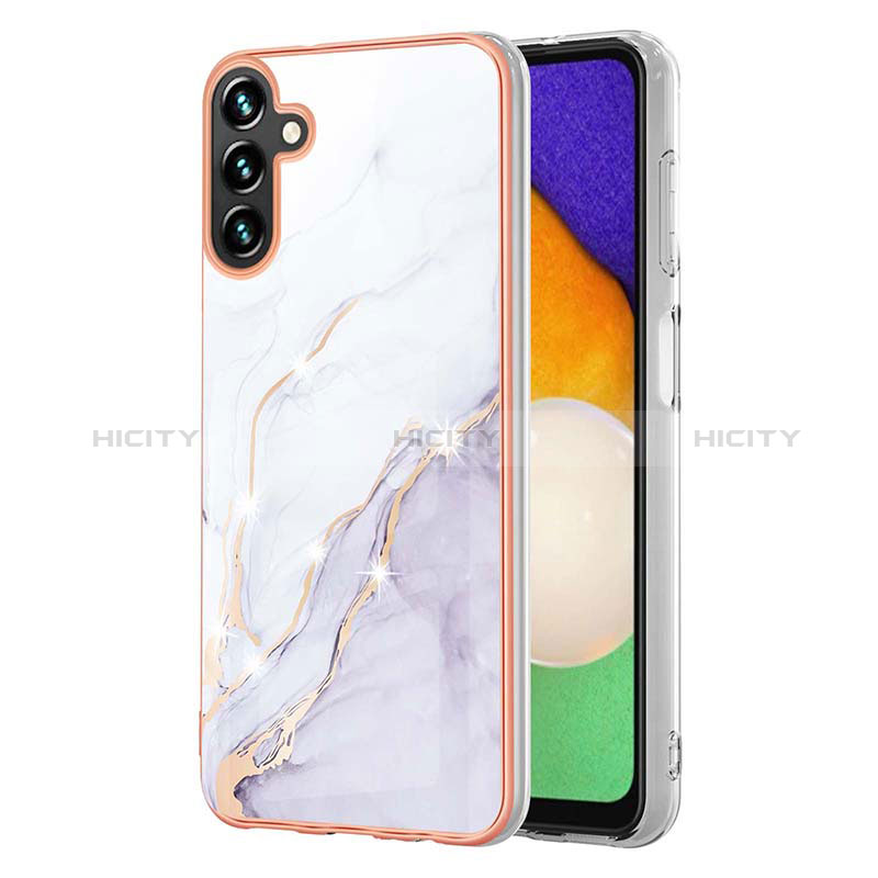 Silicone Candy Rubber Gel Fashionable Pattern Soft Case Cover Y05B for Samsung Galaxy A04s White