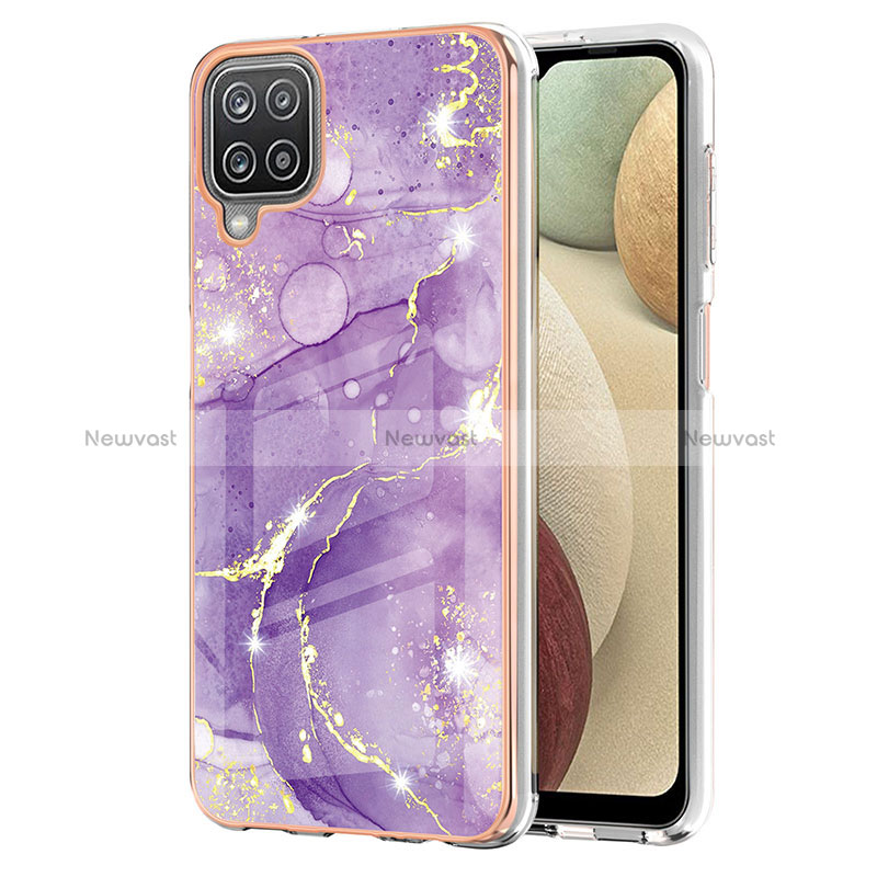 Silicone Candy Rubber Gel Fashionable Pattern Soft Case Cover Y05B for Samsung Galaxy A12 5G Purple