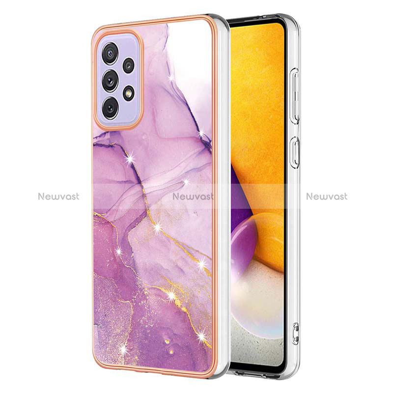 Silicone Candy Rubber Gel Fashionable Pattern Soft Case Cover Y05B for Samsung Galaxy A13 4G Clove Purple