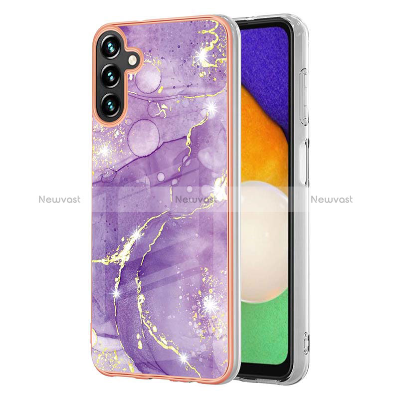 Silicone Candy Rubber Gel Fashionable Pattern Soft Case Cover Y05B for Samsung Galaxy A13 5G Purple