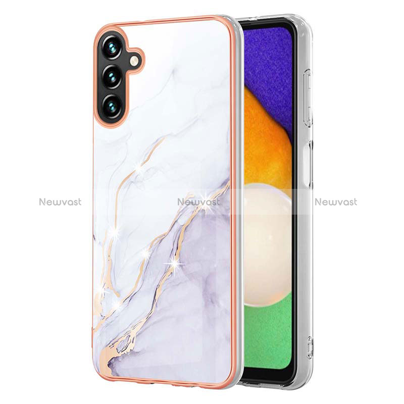 Silicone Candy Rubber Gel Fashionable Pattern Soft Case Cover Y05B for Samsung Galaxy A13 5G White