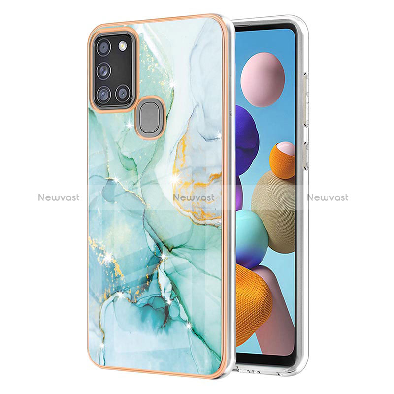 Silicone Candy Rubber Gel Fashionable Pattern Soft Case Cover Y05B for Samsung Galaxy A21s Green