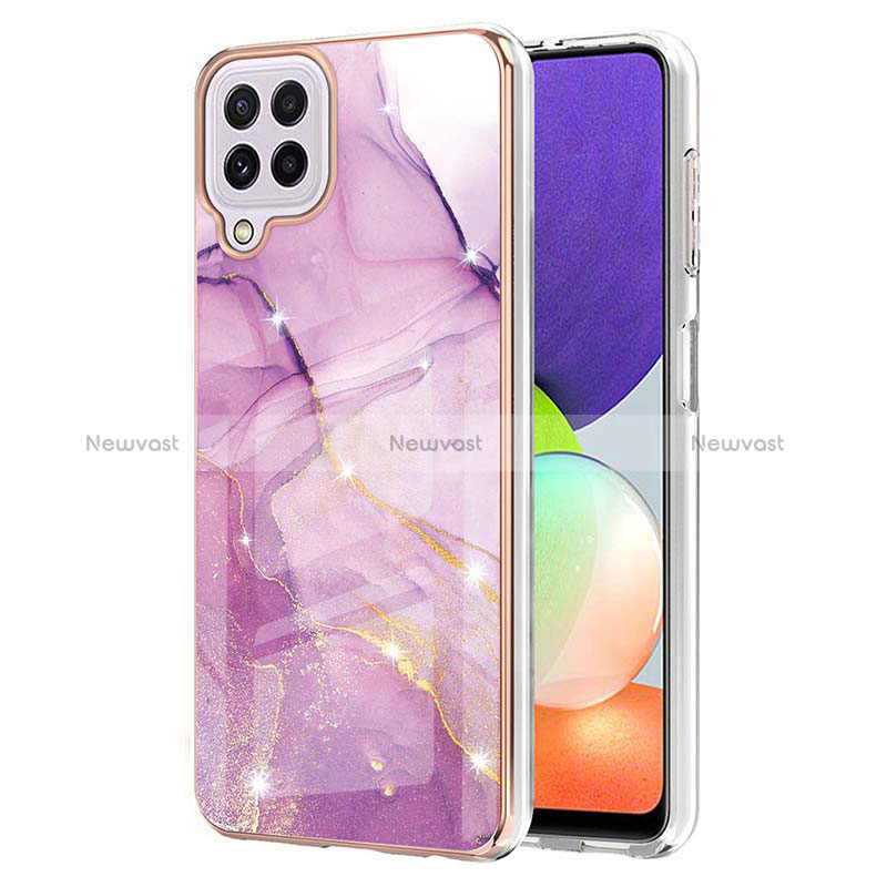 Silicone Candy Rubber Gel Fashionable Pattern Soft Case Cover Y05B for Samsung Galaxy A22 4G Clove Purple