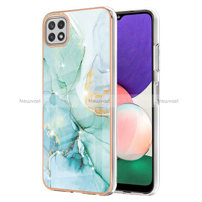 Silicone Candy Rubber Gel Fashionable Pattern Soft Case Cover Y05B for Samsung Galaxy A22 5G Green