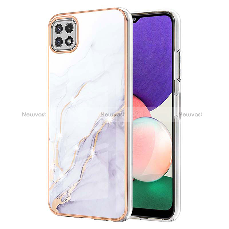 Silicone Candy Rubber Gel Fashionable Pattern Soft Case Cover Y05B for Samsung Galaxy A22s 5G White