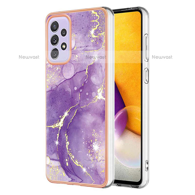 Silicone Candy Rubber Gel Fashionable Pattern Soft Case Cover Y05B for Samsung Galaxy A23 5G Purple