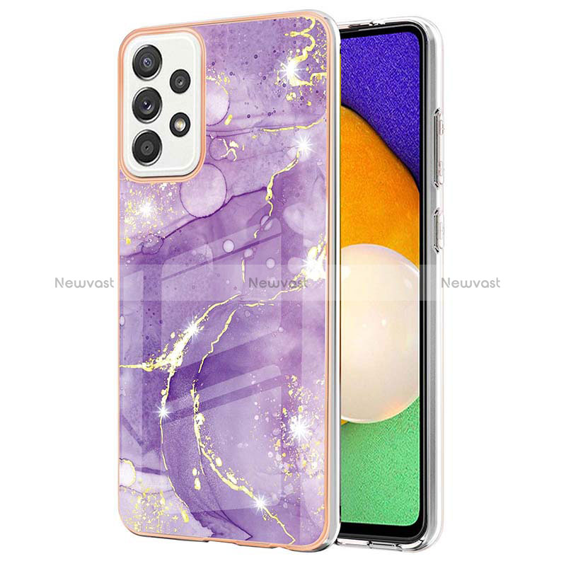 Silicone Candy Rubber Gel Fashionable Pattern Soft Case Cover Y05B for Samsung Galaxy A52 4G Purple