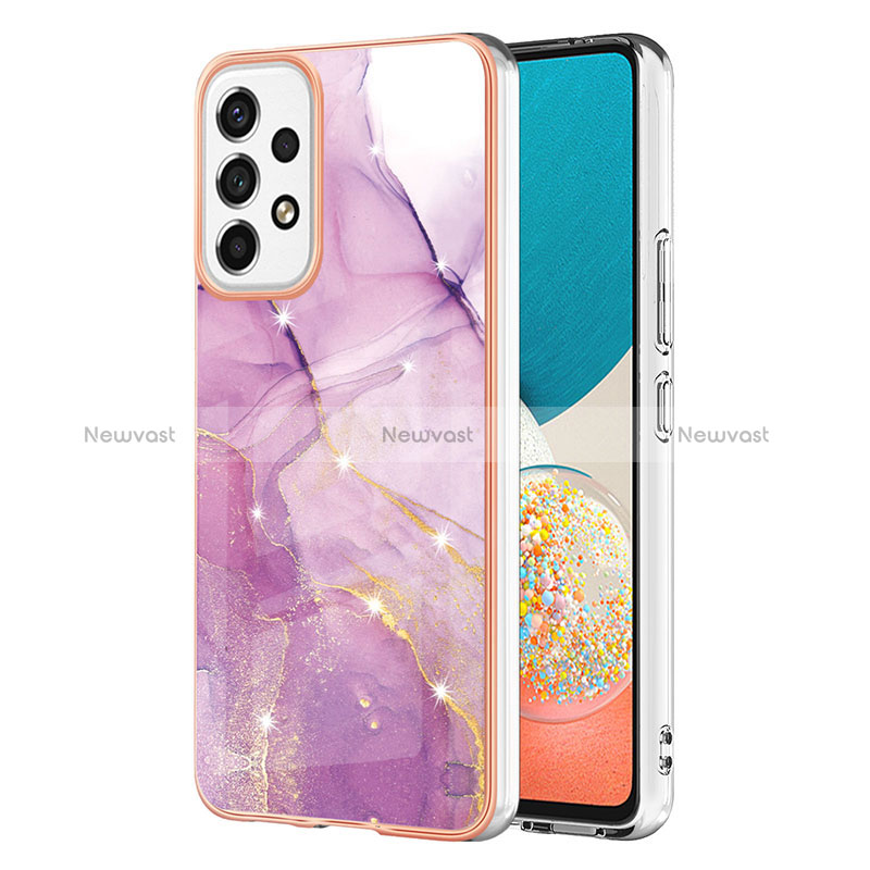 Silicone Candy Rubber Gel Fashionable Pattern Soft Case Cover Y05B for Samsung Galaxy A53 5G Clove Purple