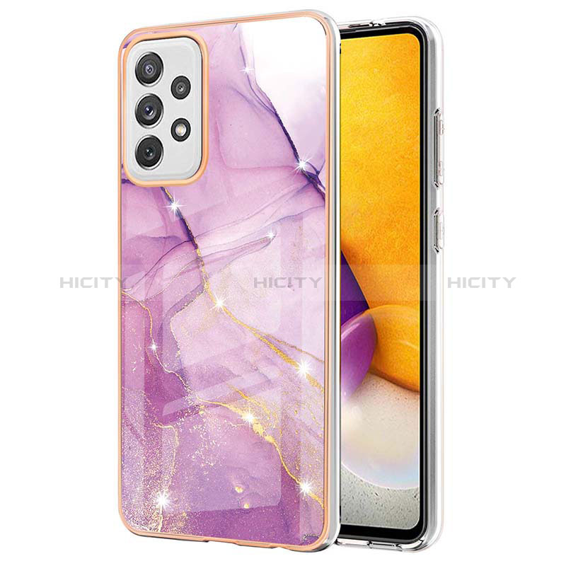 Silicone Candy Rubber Gel Fashionable Pattern Soft Case Cover Y05B for Samsung Galaxy A72 4G Clove Purple