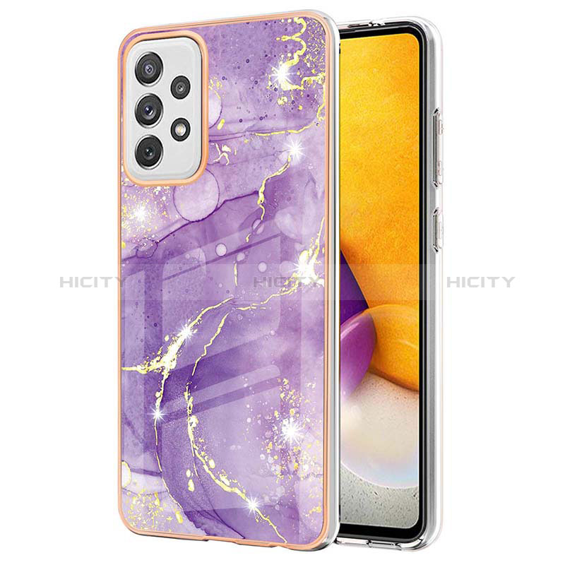 Silicone Candy Rubber Gel Fashionable Pattern Soft Case Cover Y05B for Samsung Galaxy A72 4G Purple