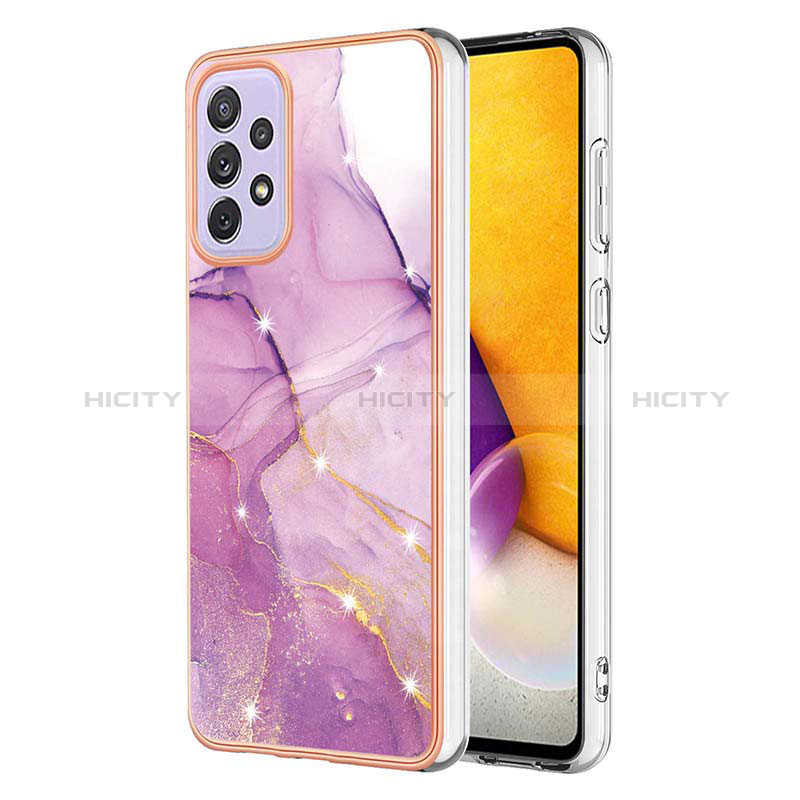 Silicone Candy Rubber Gel Fashionable Pattern Soft Case Cover Y05B for Samsung Galaxy A73 5G Clove Purple