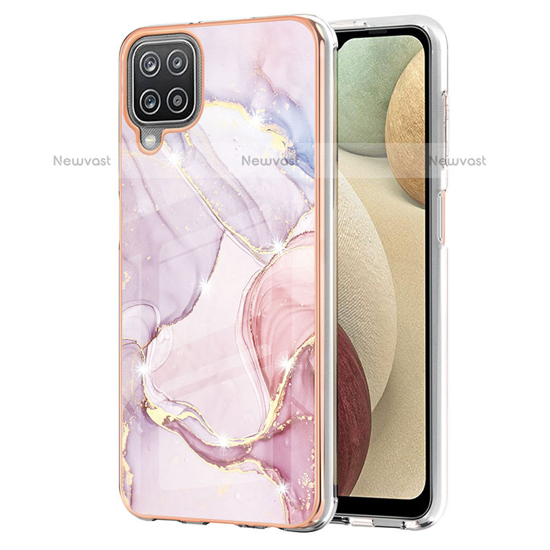 Silicone Candy Rubber Gel Fashionable Pattern Soft Case Cover Y05B for Samsung Galaxy F12 Pink