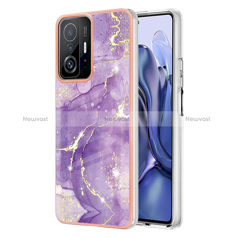 Silicone Candy Rubber Gel Fashionable Pattern Soft Case Cover Y05B for Xiaomi Mi 11T Pro 5G Purple