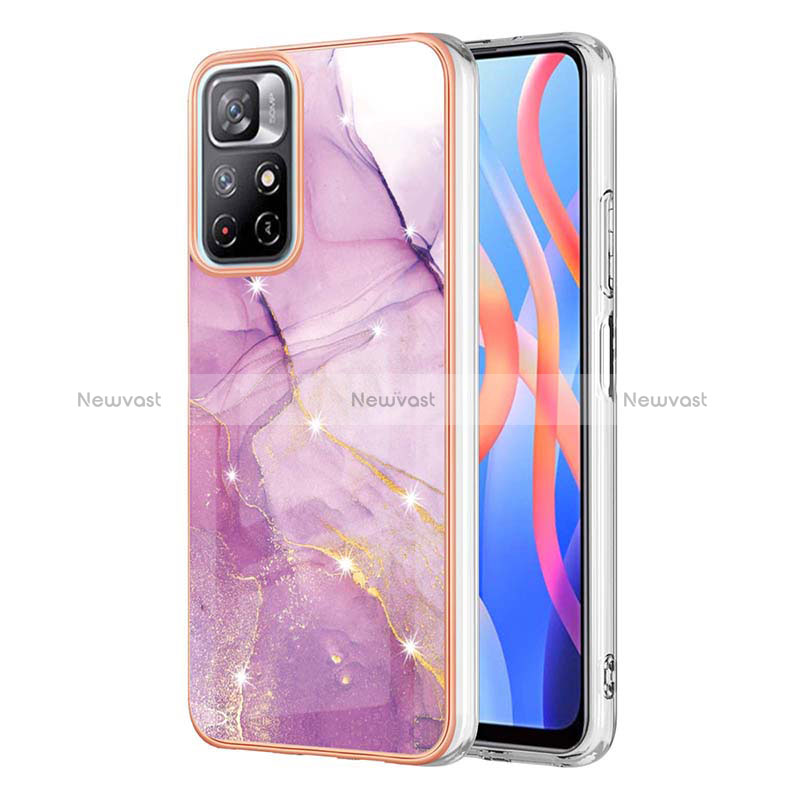 Silicone Candy Rubber Gel Fashionable Pattern Soft Case Cover Y05B for Xiaomi Poco M4 Pro 5G Clove Purple