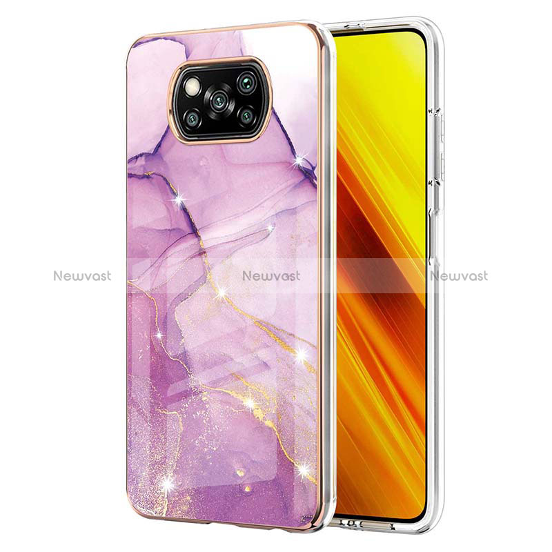 Silicone Candy Rubber Gel Fashionable Pattern Soft Case Cover Y05B for Xiaomi Poco X3 Pro Clove Purple