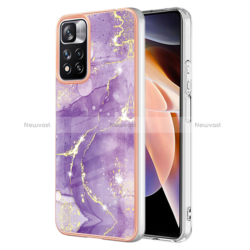 Silicone Candy Rubber Gel Fashionable Pattern Soft Case Cover Y05B for Xiaomi Poco X4 NFC Purple