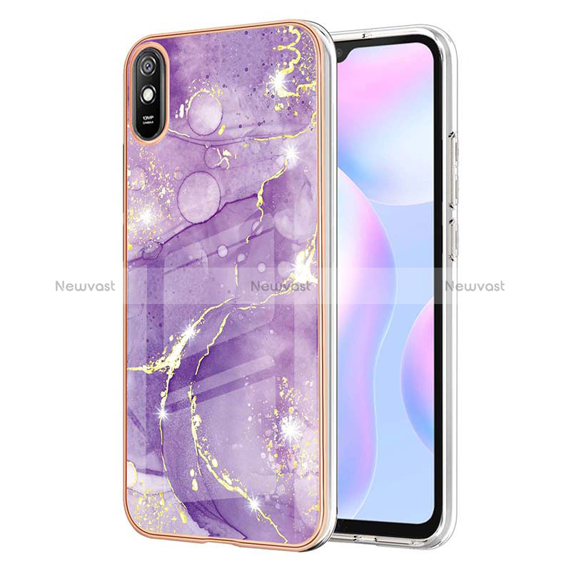 Silicone Candy Rubber Gel Fashionable Pattern Soft Case Cover Y05B for Xiaomi Redmi 9A Purple