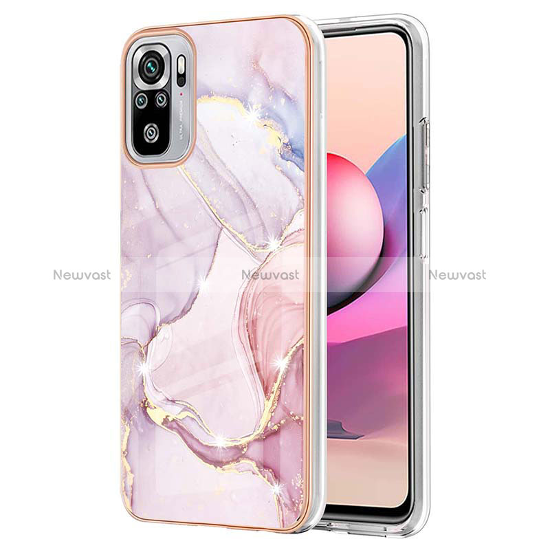 Silicone Candy Rubber Gel Fashionable Pattern Soft Case Cover Y05B for Xiaomi Redmi Note 10 4G Pink