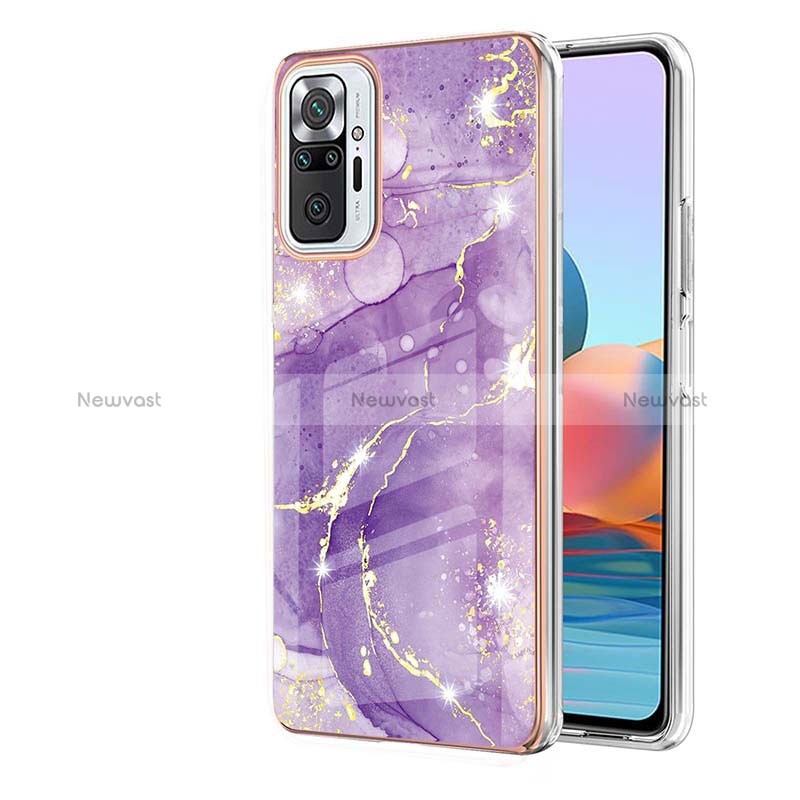 Silicone Candy Rubber Gel Fashionable Pattern Soft Case Cover Y05B for Xiaomi Redmi Note 10 Pro 4G Purple