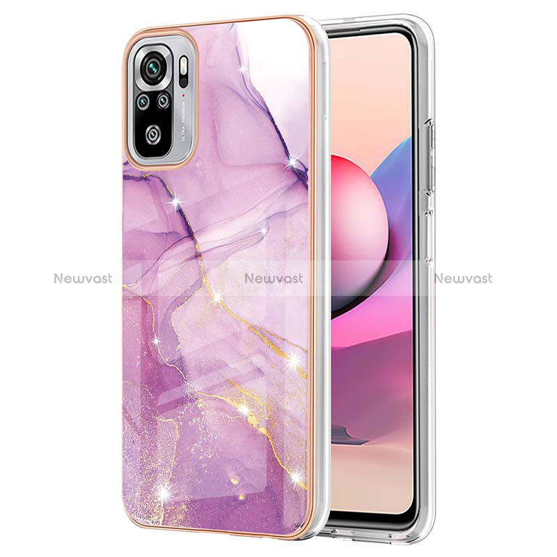 Silicone Candy Rubber Gel Fashionable Pattern Soft Case Cover Y05B for Xiaomi Redmi Note 10S 4G Clove Purple