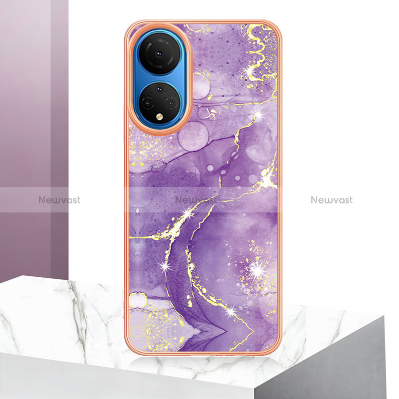 Silicone Candy Rubber Gel Fashionable Pattern Soft Case Cover Y06B for Huawei Honor X7 Purple