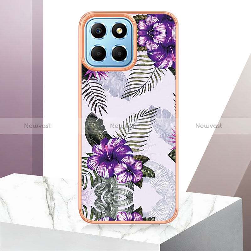 Silicone Candy Rubber Gel Fashionable Pattern Soft Case Cover Y06B for Huawei Honor X8 5G Purple