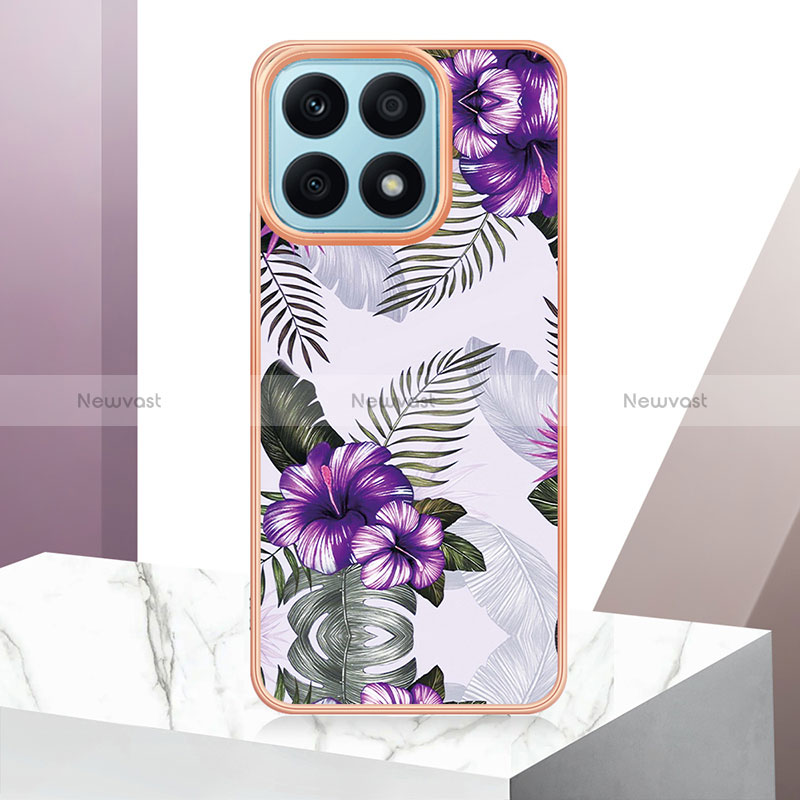 Silicone Candy Rubber Gel Fashionable Pattern Soft Case Cover Y06B for Huawei Honor X8a 4G Purple