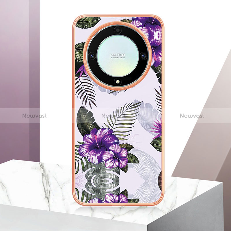 Silicone Candy Rubber Gel Fashionable Pattern Soft Case Cover Y06B for Huawei Honor X9a 5G Purple