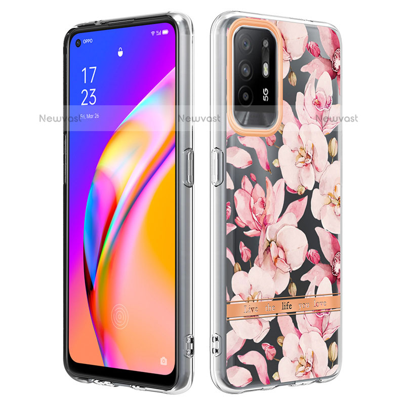 Silicone Candy Rubber Gel Fashionable Pattern Soft Case Cover Y06B for Oppo F19 Pro+ Plus 5G Pink