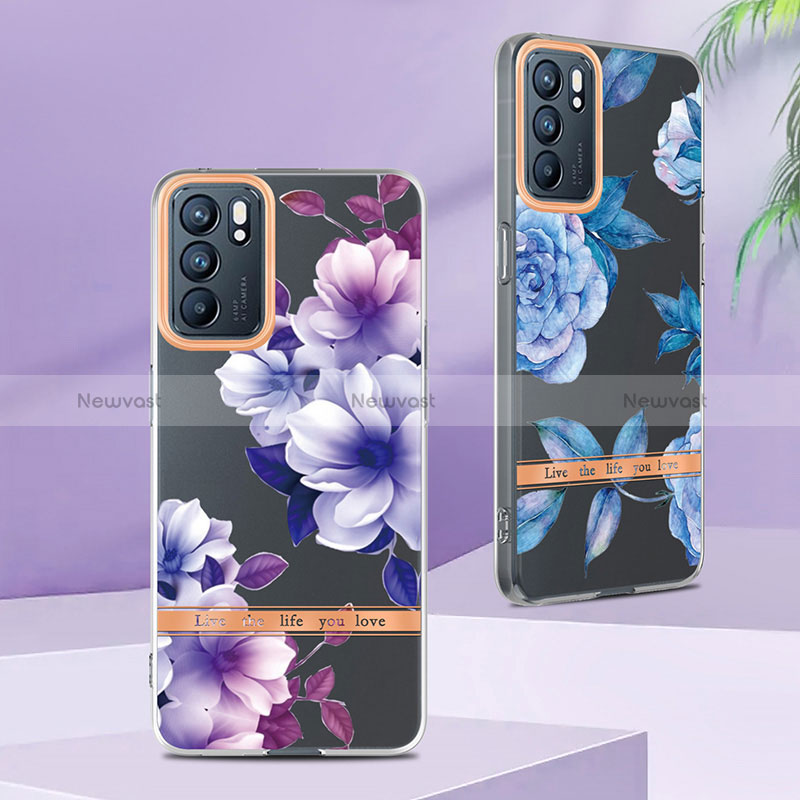 Silicone Candy Rubber Gel Fashionable Pattern Soft Case Cover Y06B for Oppo Reno6 5G